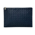 Bottega Veneta Clutch Intrecciato Navy Leather