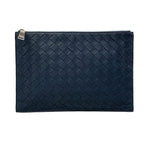Bottega Veneta Clutch Intrecciato Navy Leather