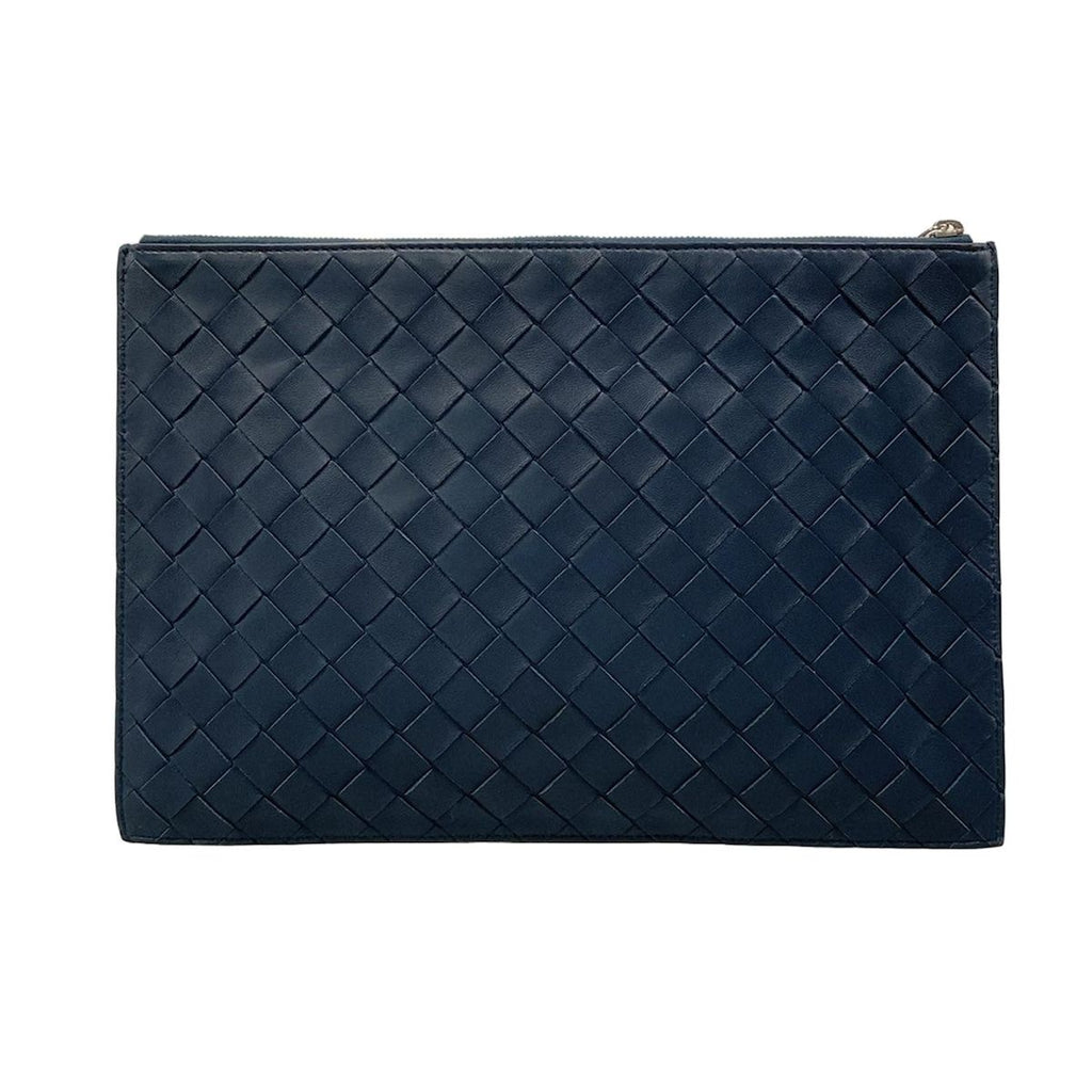Bottega Veneta Clutch Intrecciato Navy Leather — view 3
