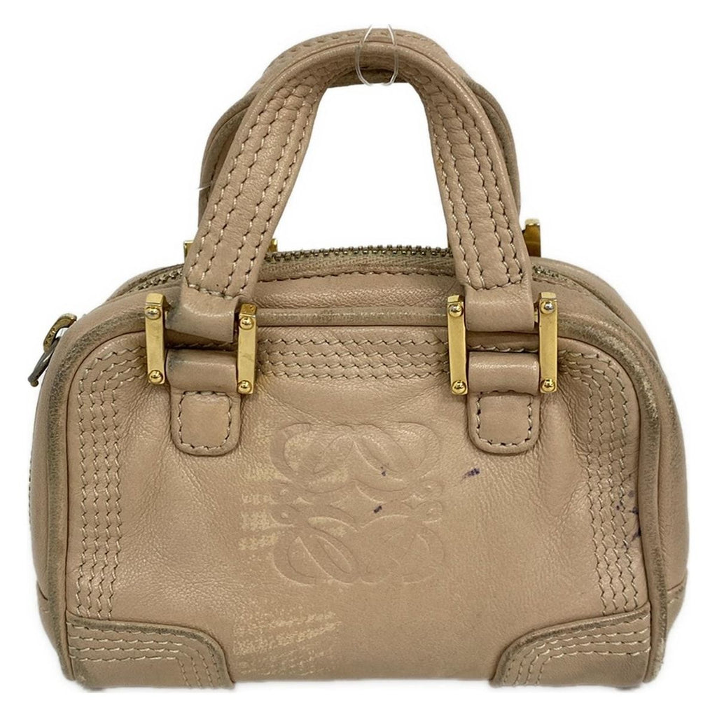 Loewe Amazona Nano Beige Mini Bag with Key Ring Leather