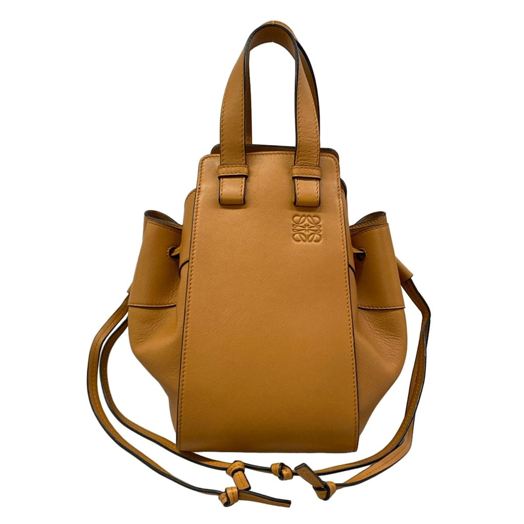 Loewe Handbag Hammock Drawstring Bag Small Brown Leather