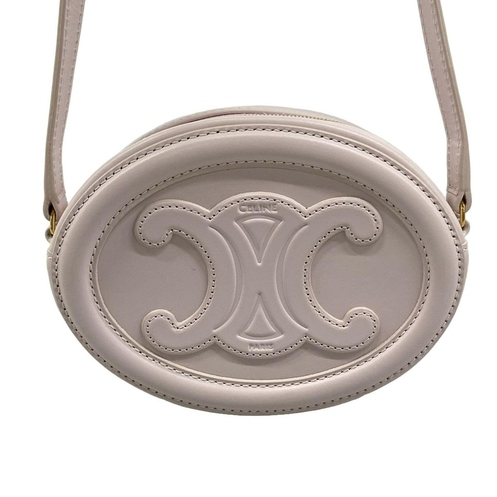 Celine Shoulder Bag Crossbody Oval Purse Cuill Triomphe Light Pink — view 3