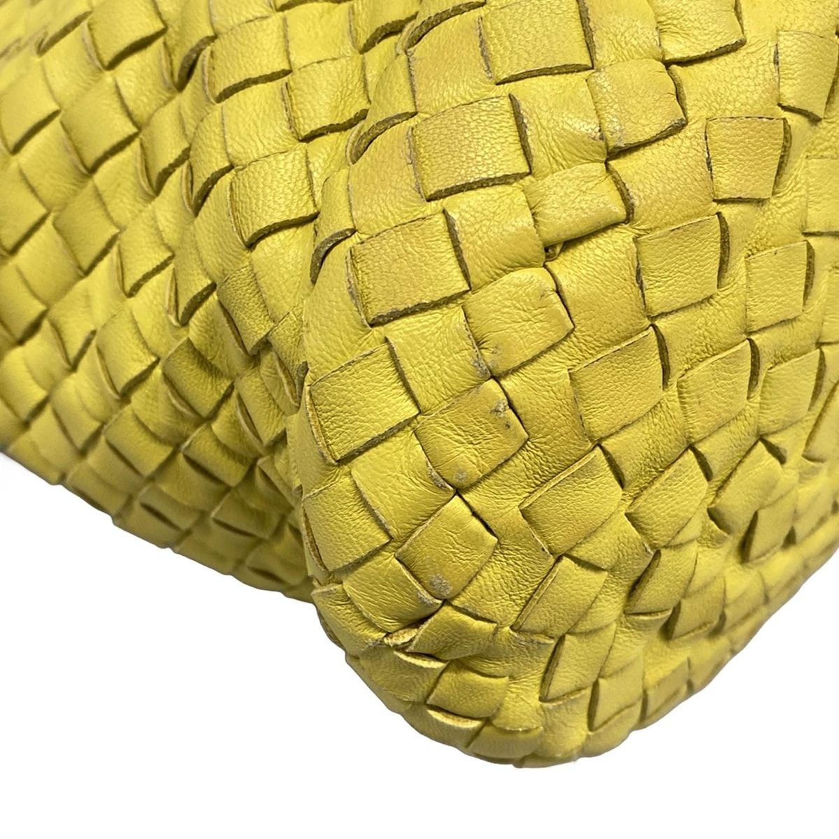 Bottega Veneta Handbag Intrecciato Yellow Leather — view 6