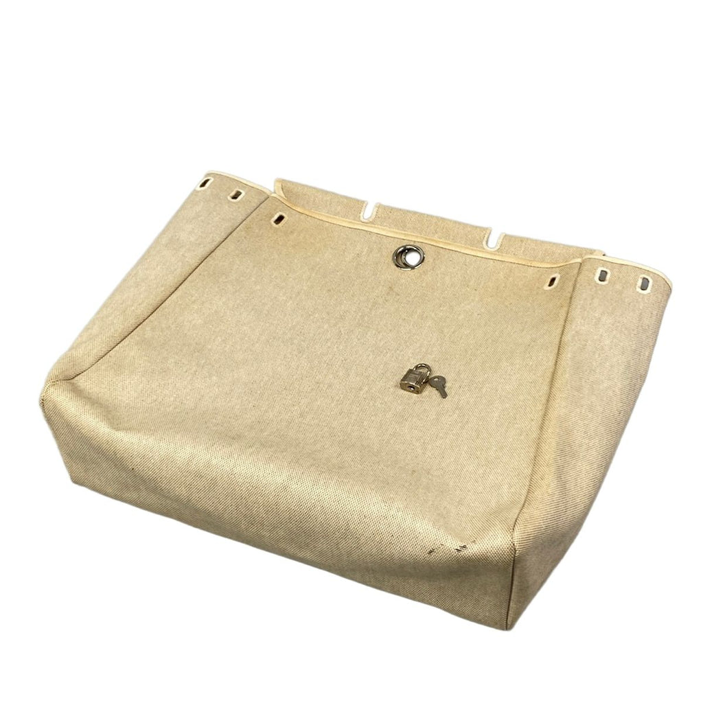 Hermes Handbag Herbag MM Ivory Brown Silver — view 8