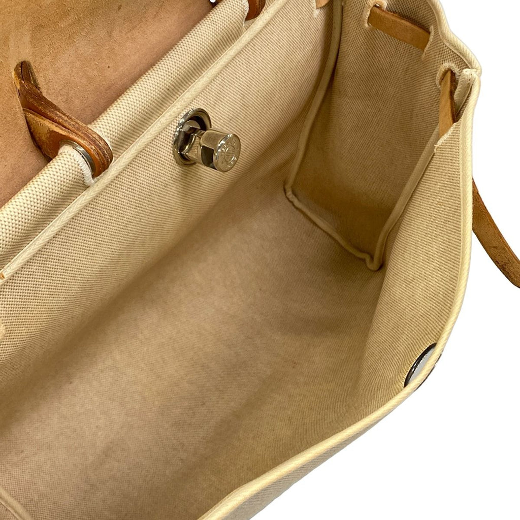Hermes Handbag Herbag MM Ivory Brown Silver — view 7