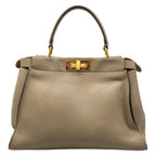 Fendi Handbag Peekaboo Iconic Gray Beige Tortoiseshell Leather — view 3