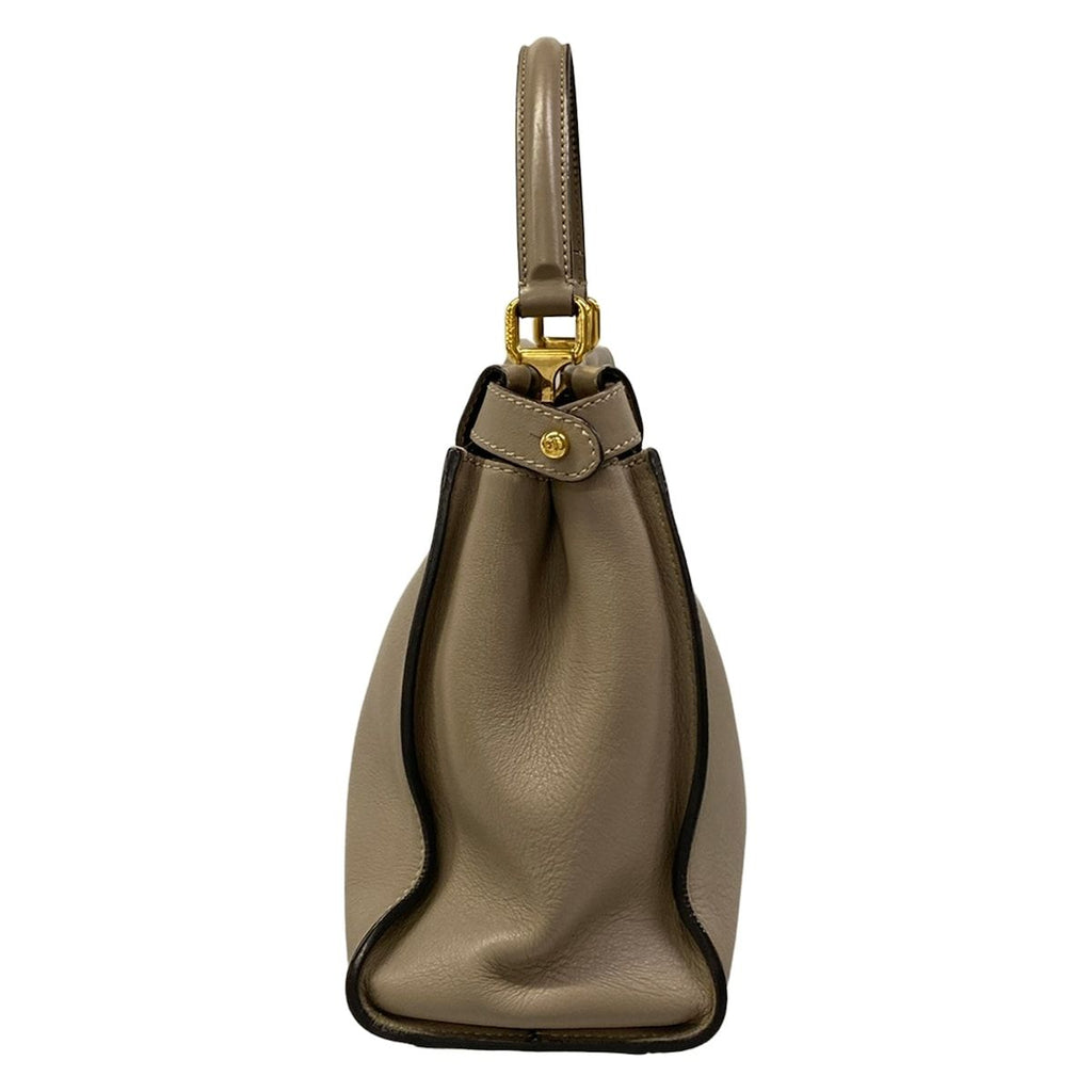 Fendi Handbag Peekaboo Iconic Gray Beige Tortoiseshell Leather — view 4