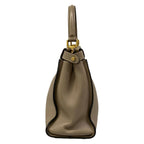 Fendi Handbag Peekaboo Iconic Gray Beige Tortoiseshell Leather — view 4