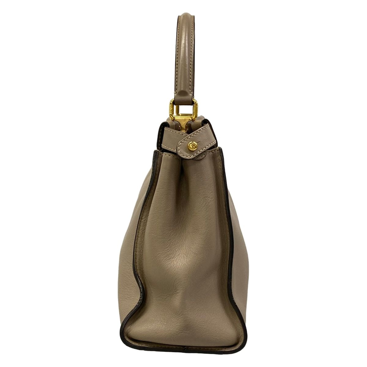 Fendi Handbag Peekaboo Iconic Gray Beige Tortoiseshell Leather — view 2