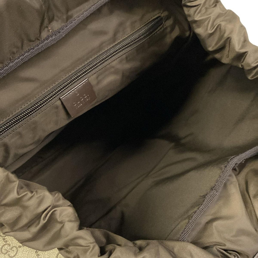 Gucci Backpack GG Plus Supreme Interlocking Dark Brown Beige Leather — view 7