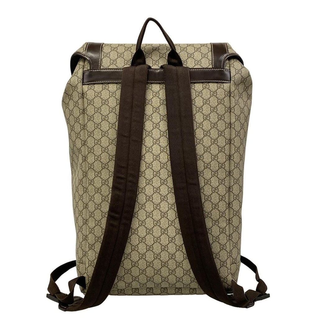 Gucci Backpack GG Plus Supreme Interlocking Dark Brown Beige Leather — view 3