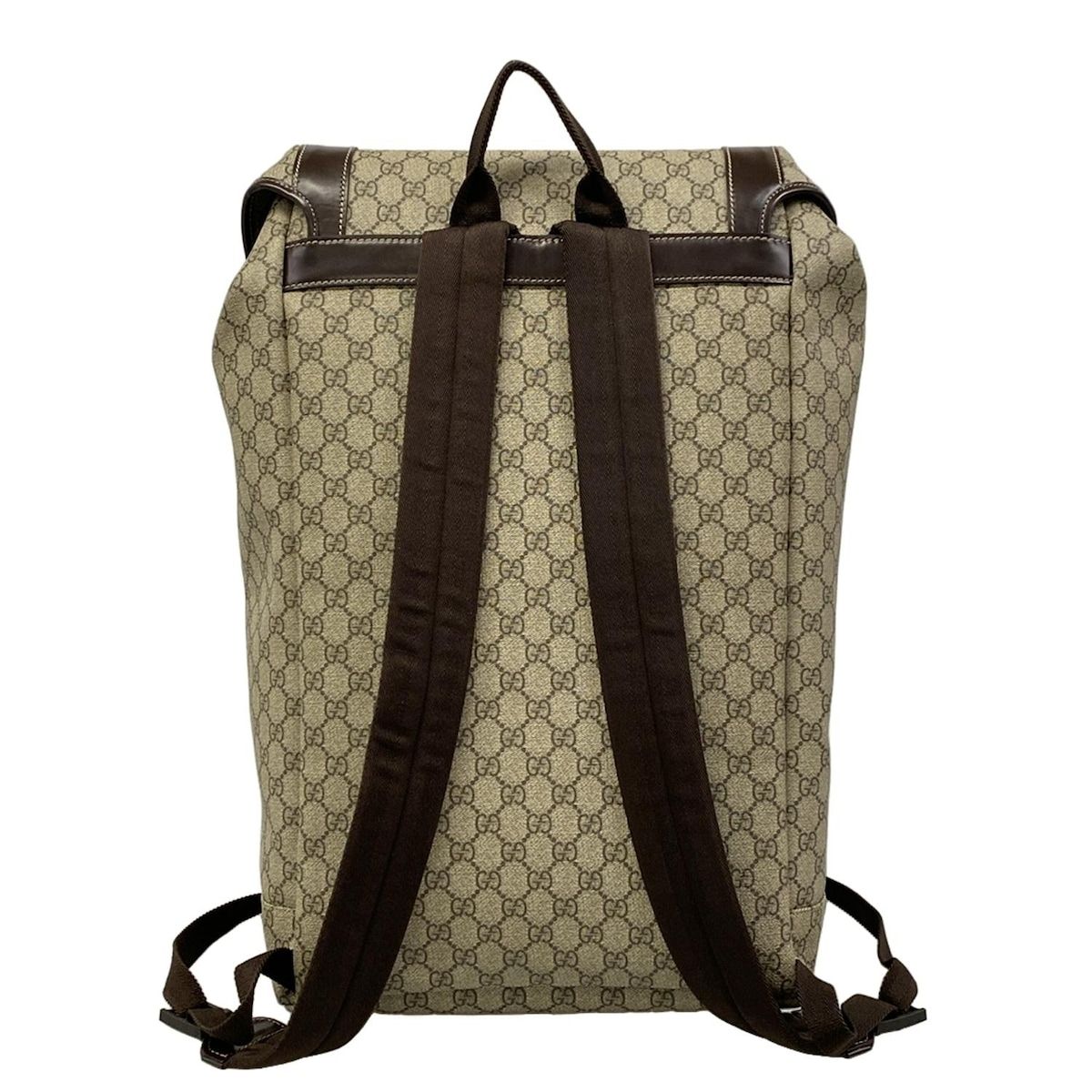 Gucci Backpack GG Plus Supreme Interlocking Dark Brown Beige Leather — view 3