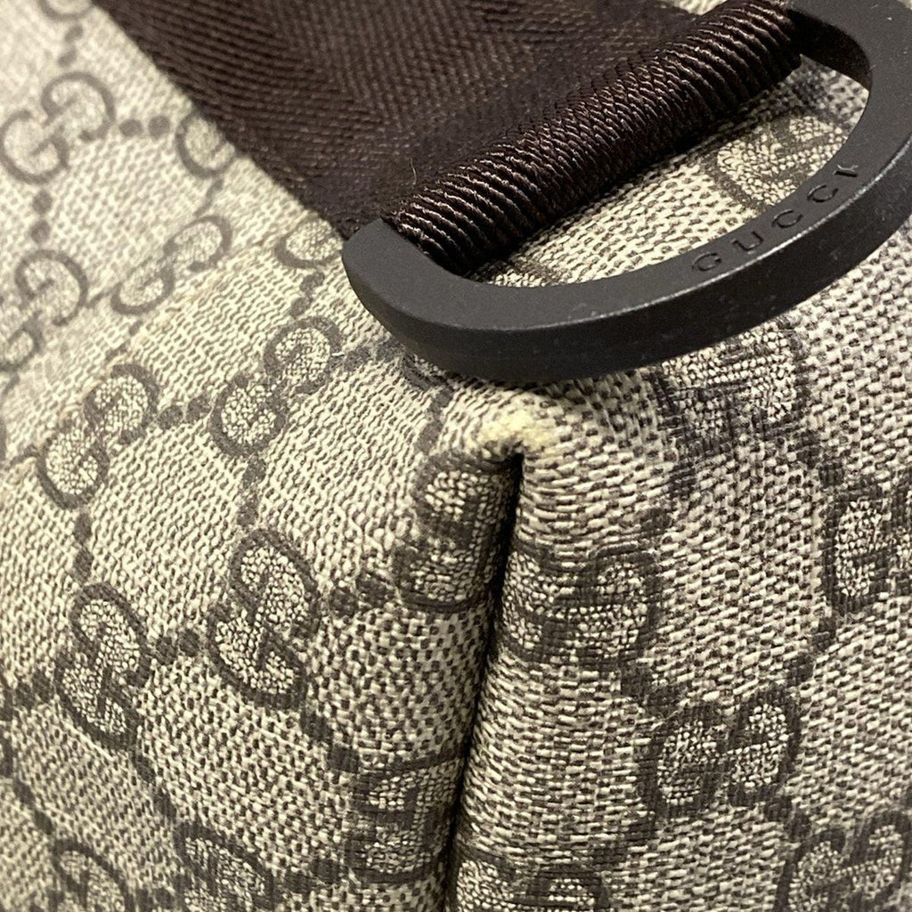 Gucci Backpack GG Plus Supreme Interlocking Dark Brown Beige Leather — view 6