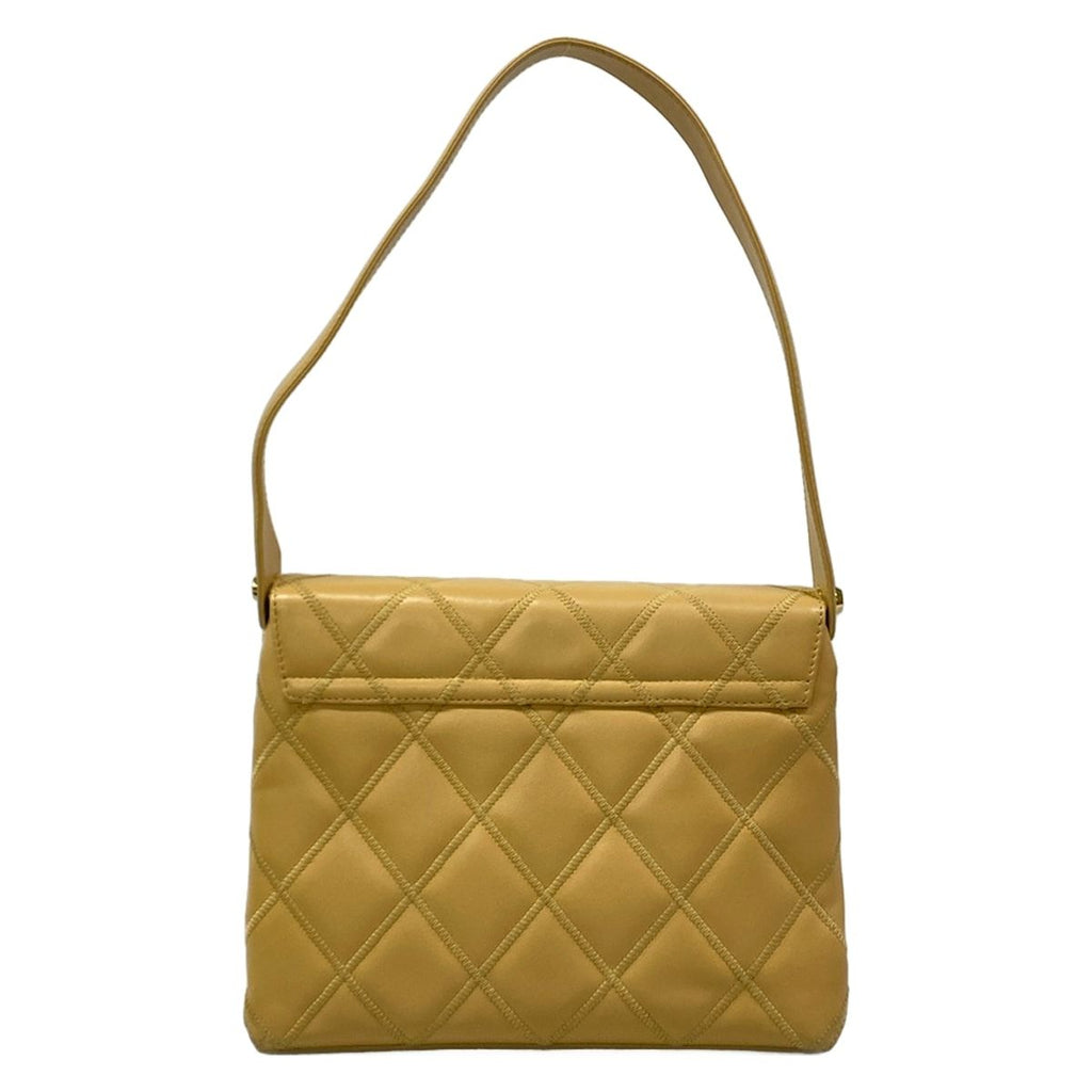 Chanel Shoulder Bag Ultra Stitch Beige Gold Flap Leather — view 3