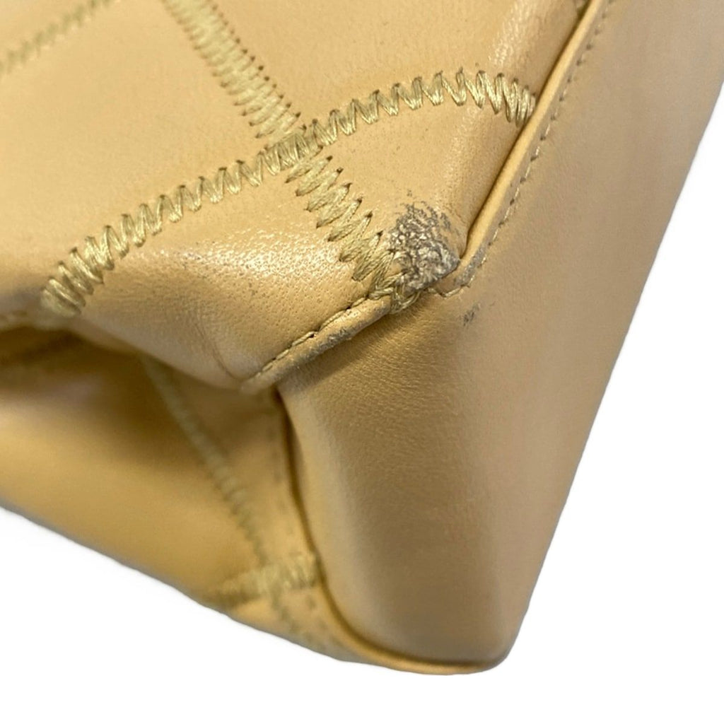 Chanel Shoulder Bag Ultra Stitch Beige Gold Flap Leather — view 6