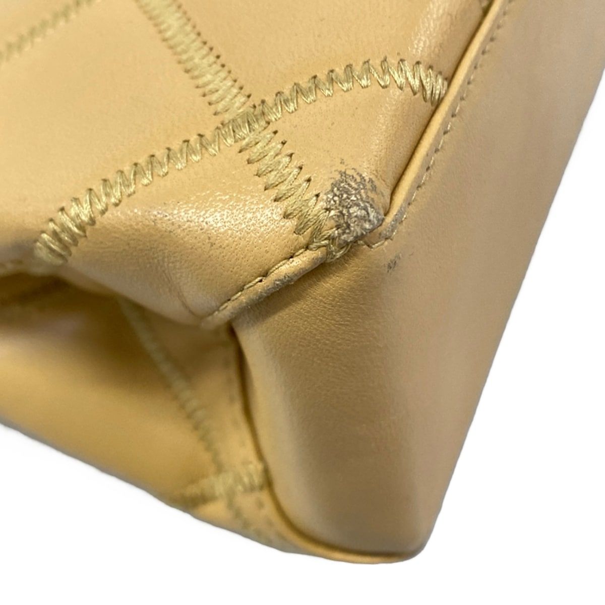 Chanel Shoulder Bag Ultra Stitch Beige Gold Flap Leather — view 6