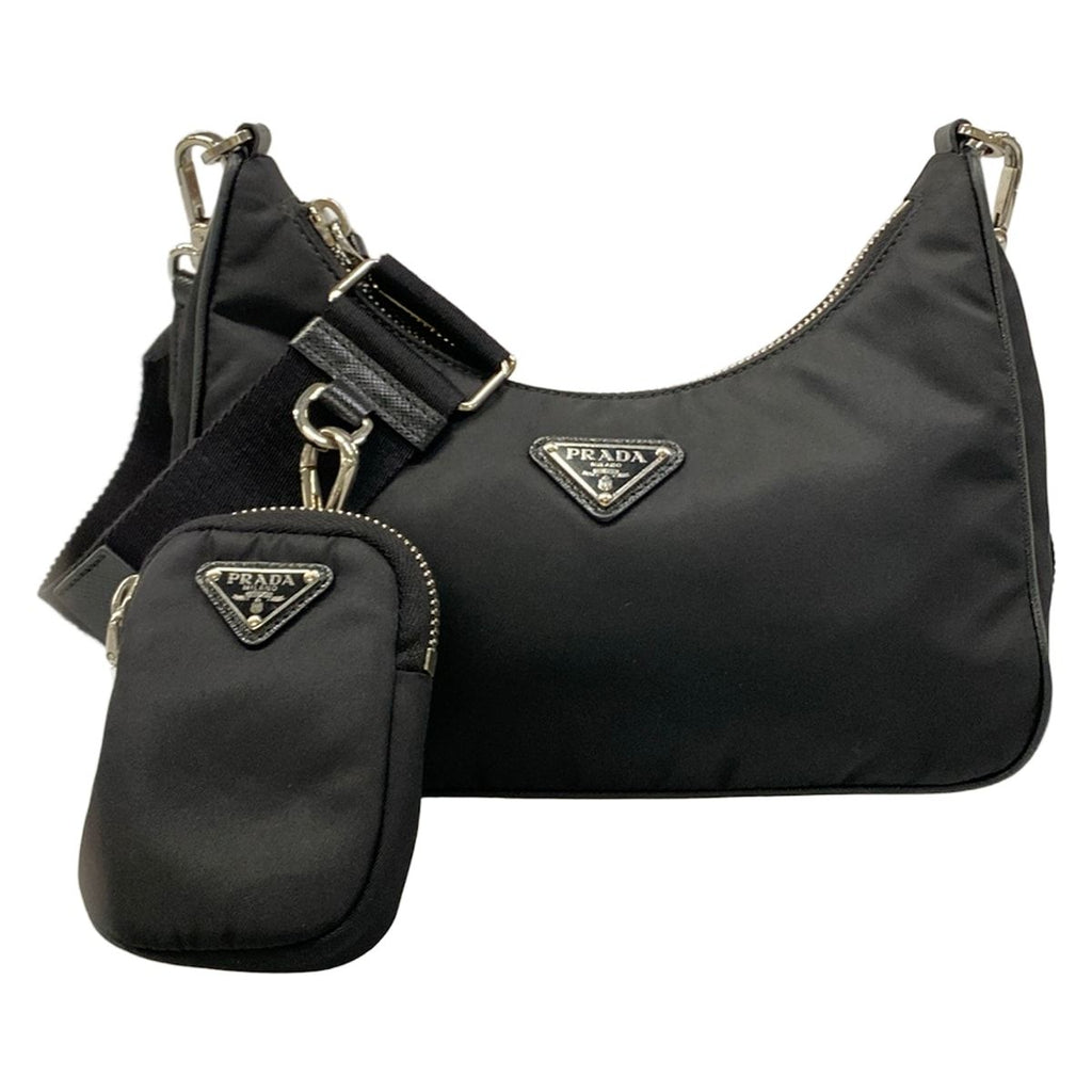 Prada Shoulder Bag Re Edition Re-Nylon Black Strap Removable