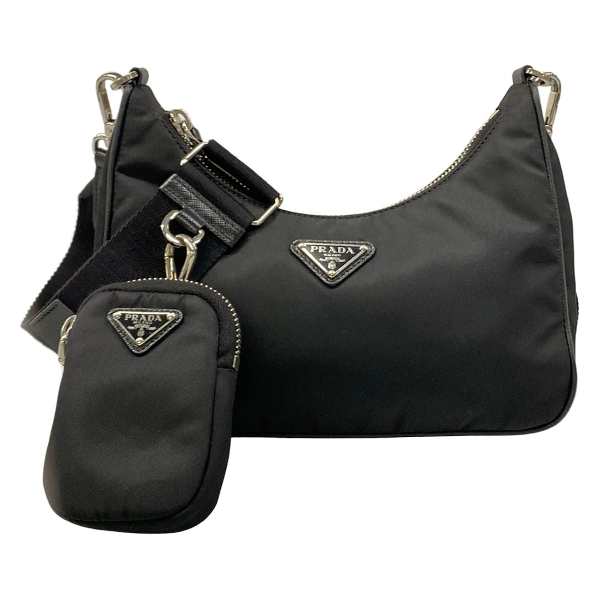 Prada Shoulder Bag Re Edition Re-Nylon Black Strap Removable