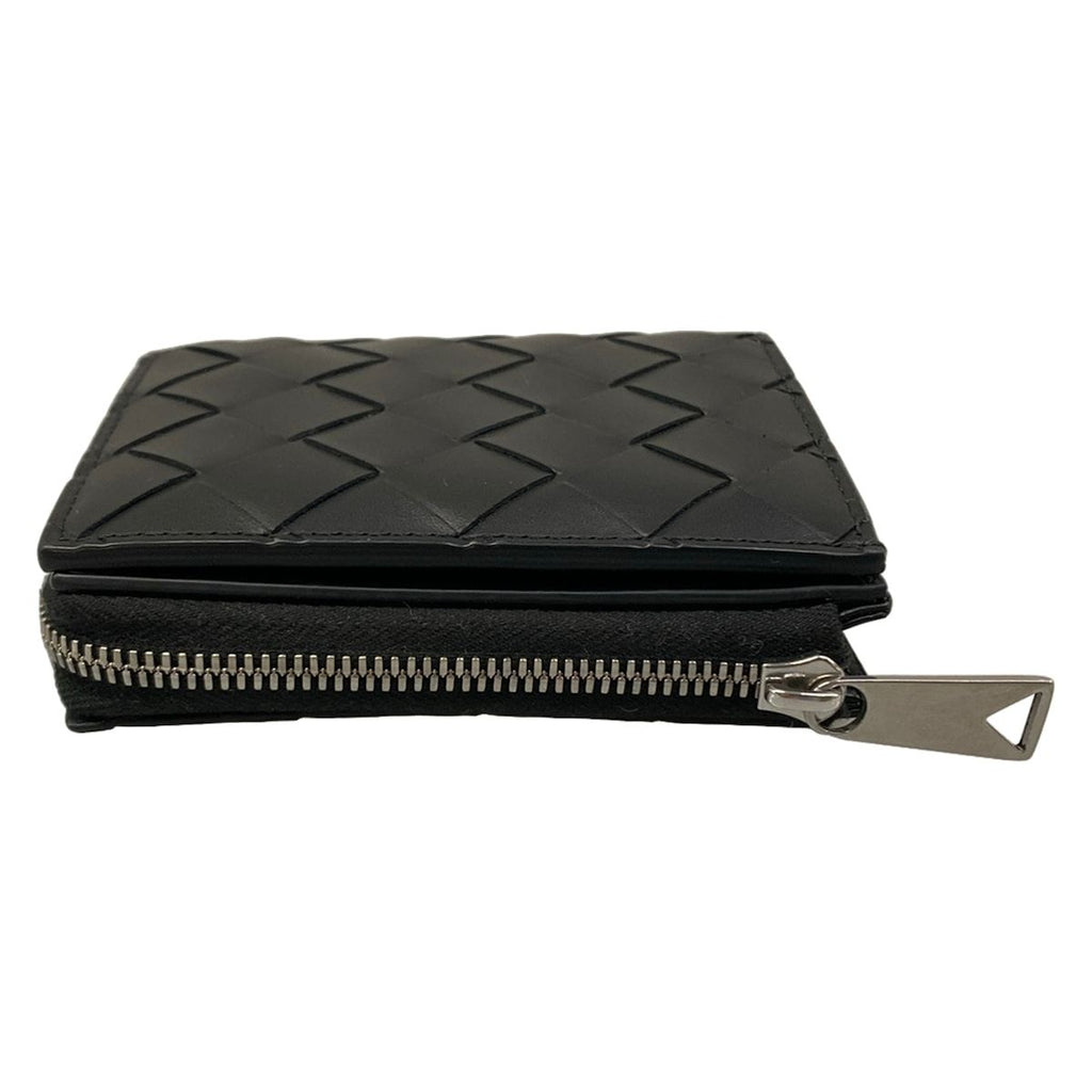 Bottega Veneta Bifold Wallet Intrecciato Black L-shaped Zipper Leather — view 8