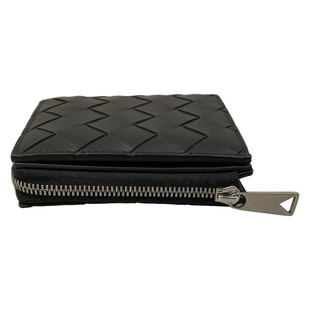 Bottega Veneta Bifold Wallet Intrecciato Black L-shaped Zipper Leather — view 8