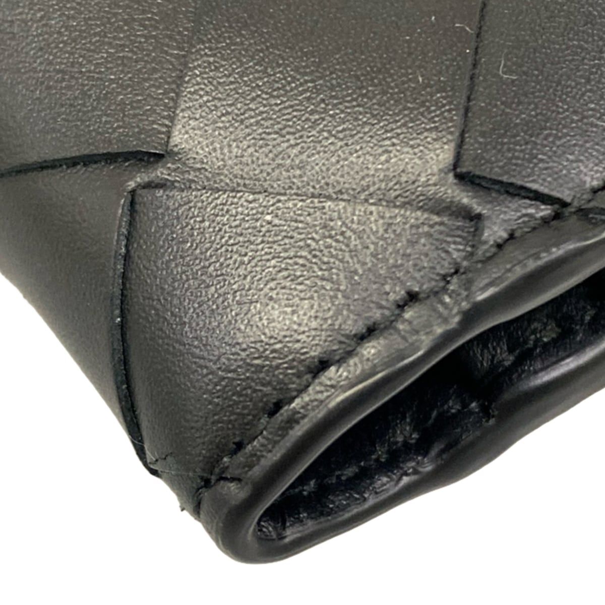 Bottega Veneta Bifold Wallet Intrecciato Black L-shaped Zipper Leather — view 6