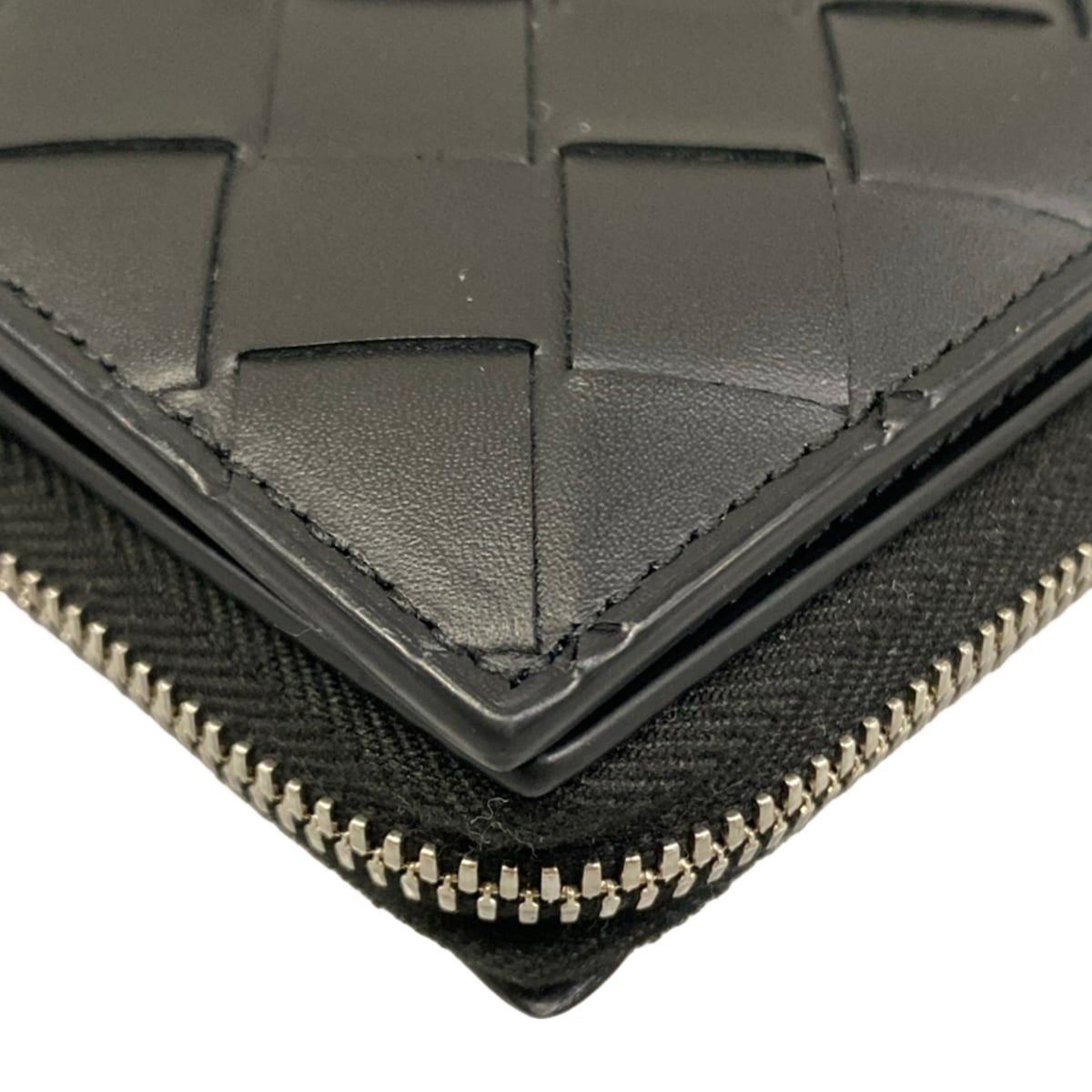 Bottega Veneta Bifold Wallet Intrecciato Black L-shaped Zipper Leather — view 7