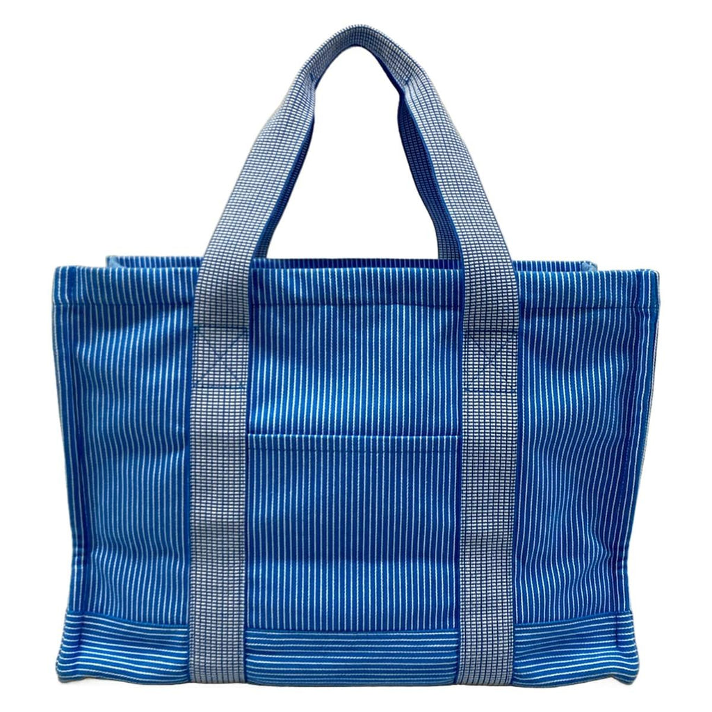 Hermes Tote Light Blue White Red Mother's Stripe Baby Line — view 3