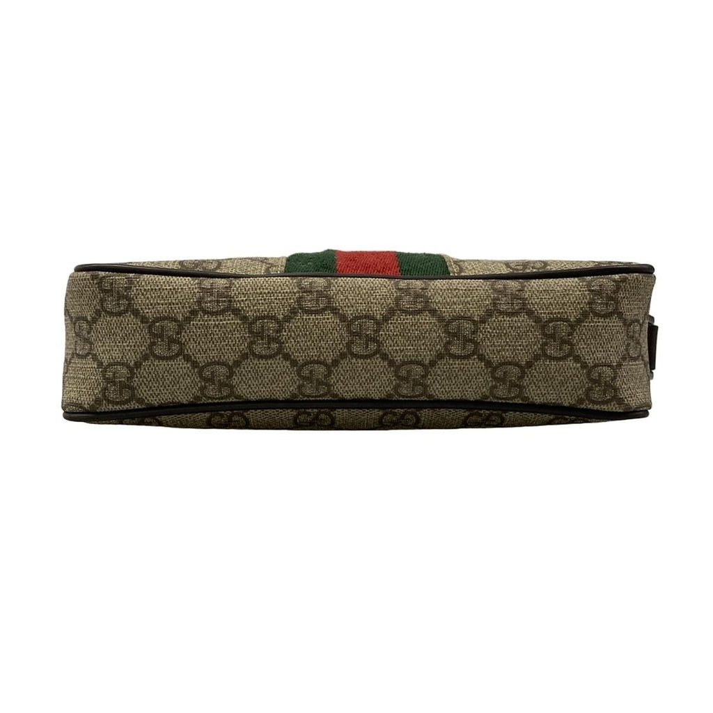 Gucci Shoulder Bag GG Plus Supreme Sherry Dark Brown Red Multi Leather — view 5