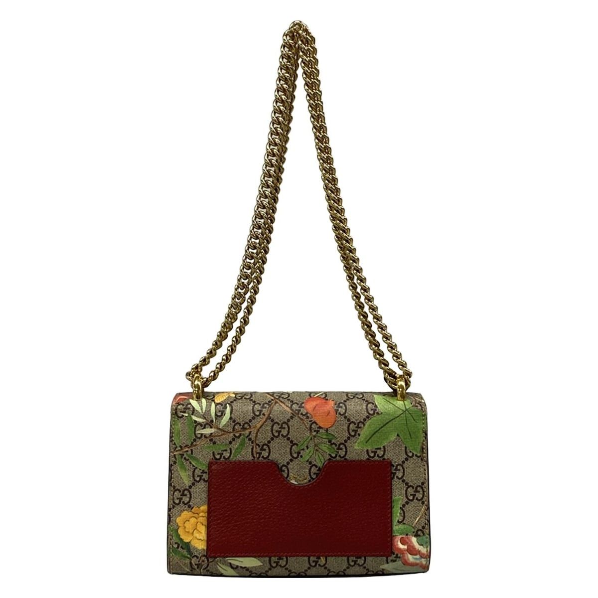 Gucci Shoulder Bag Padlock Small Tian Beige Ebony Multi Chain Leather — view 3