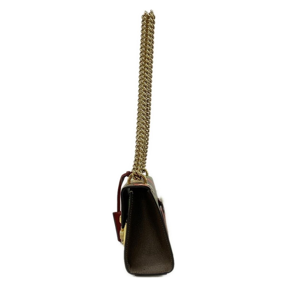 Gucci Shoulder Bag Padlock Small Tian Beige Ebony Multi Chain Leather — view 4