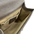 Gucci Shoulder Bag Padlock Small Tian Beige Ebony Multi Chain Leather — view 7
