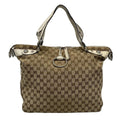 Gucci Handbag Icon Bit GG Pattern Beige Ivory Leather
