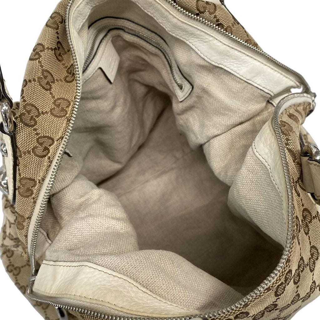 Gucci Handbag Icon Bit GG Pattern Beige Ivory Leather — view 7