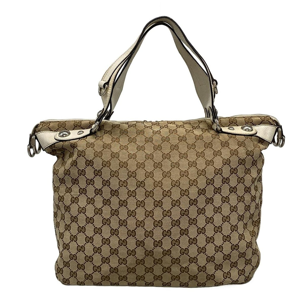 Gucci Handbag Icon Bit GG Pattern Beige Ivory Leather — view 3