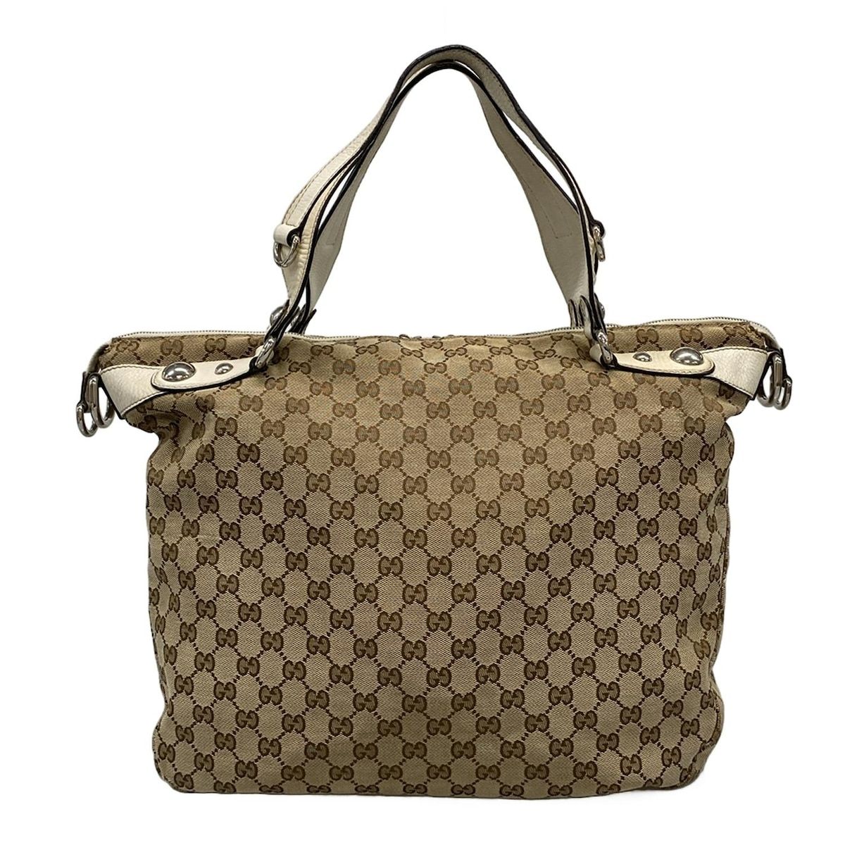 Gucci Handbag Icon Bit GG Pattern Beige Ivory Leather — view 3
