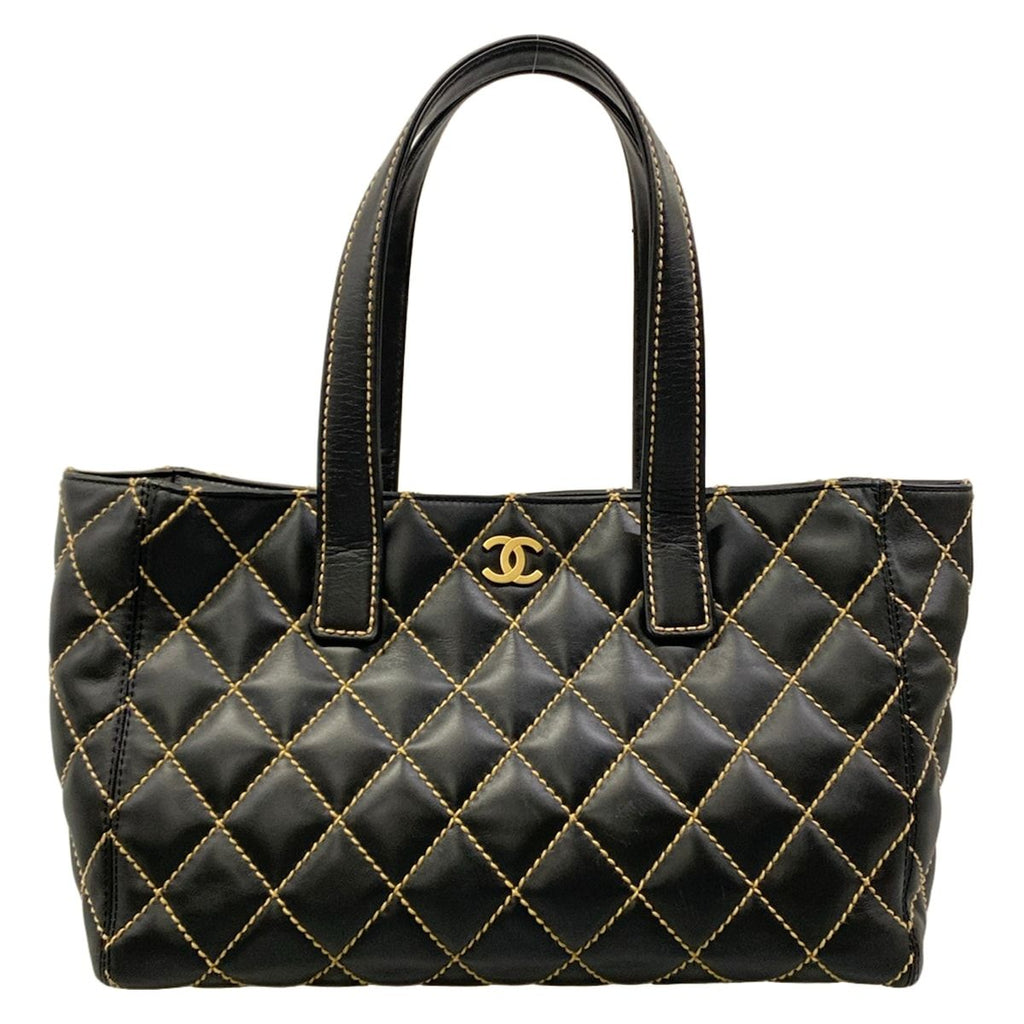 Chanel Tote Wild Stitch Black Matt Togo Leather