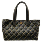 Chanel Tote Wild Stitch Black Matt Togo Leather