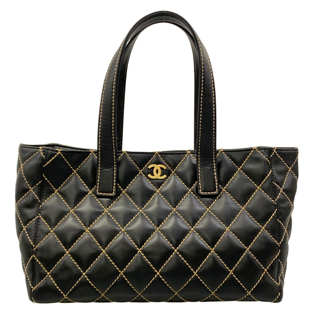 Chanel Tote Wild Stitch Black Matt Togo Leather
