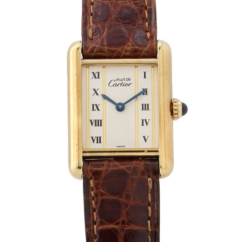Cartier Must Tank SM Vermeil Watch Ivory Dial Vintage