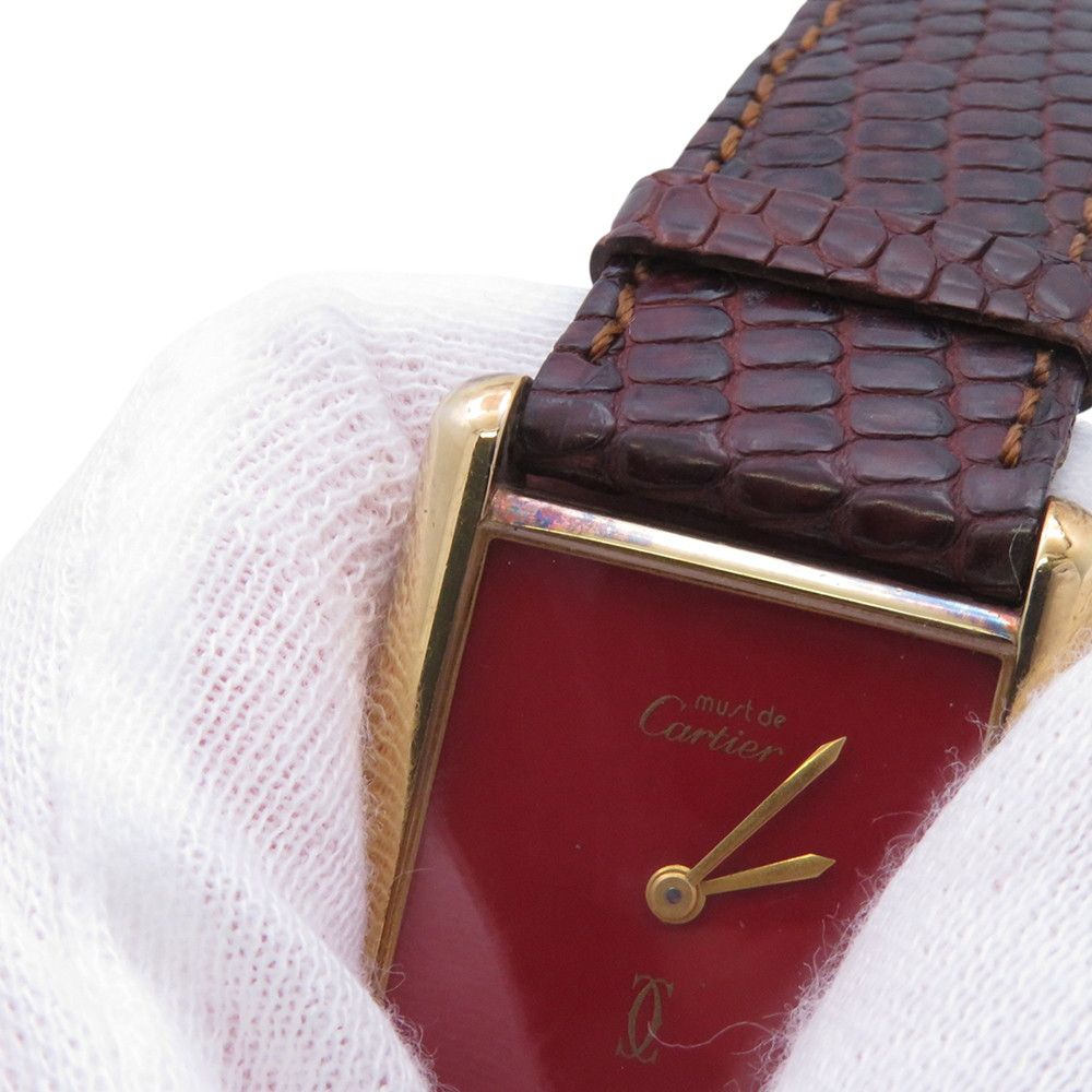 Cartier Must Tank SM Watch Red Dial Vintage — view 4