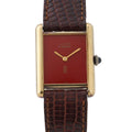 Cartier Must Tank SM Watch Red Dial Vintage
