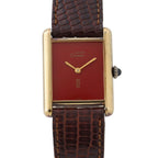 Cartier Must Tank SM Watch Red Dial Vintage