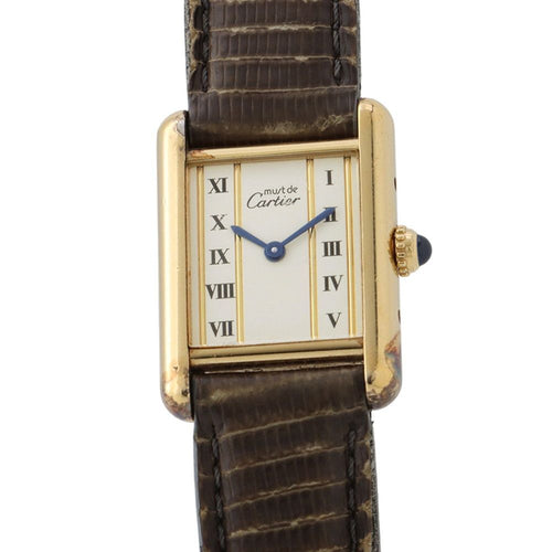 Cartier Must Tank SM Vermeil Watch Ivory Dial Vintage