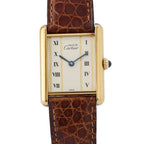 Cartier Must Tank Vermeil LM Watch Ivory Dial Quartz Vintage