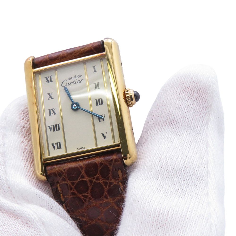 Cartier Must Tank Vermeil LM Watch Ivory Dial Quartz Vintage — view 6