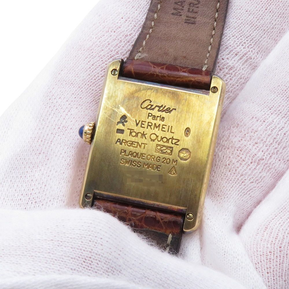 Cartier Must Tank Vermeil LM Watch Ivory Dial Quartz Vintage — view 7