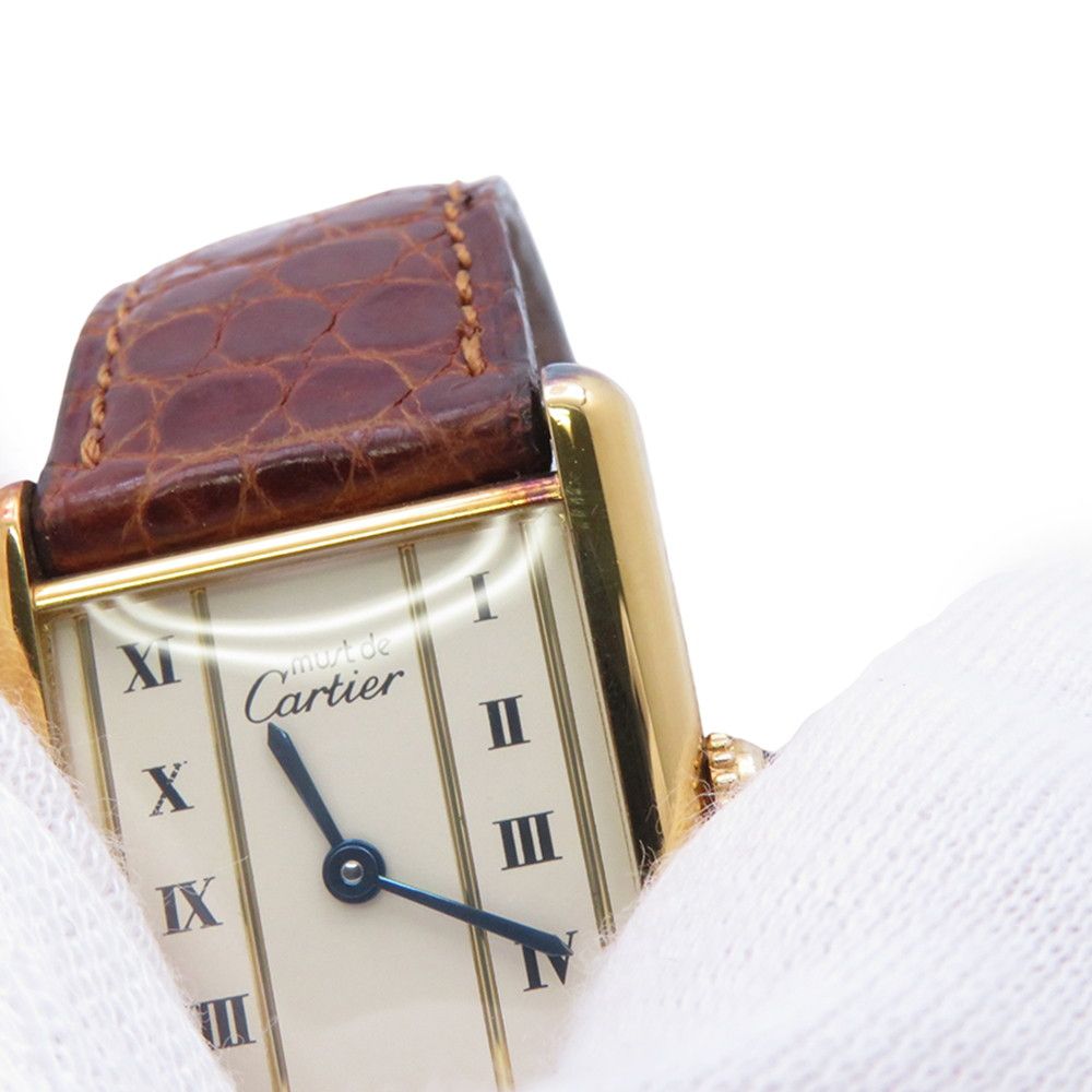 Cartier Must Tank Vermeil LM Watch Ivory Dial Quartz Vintage — view 5