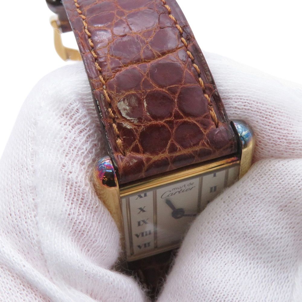 Cartier Must Tank Vermeil LM Watch Ivory Dial Quartz Vintage — view 4