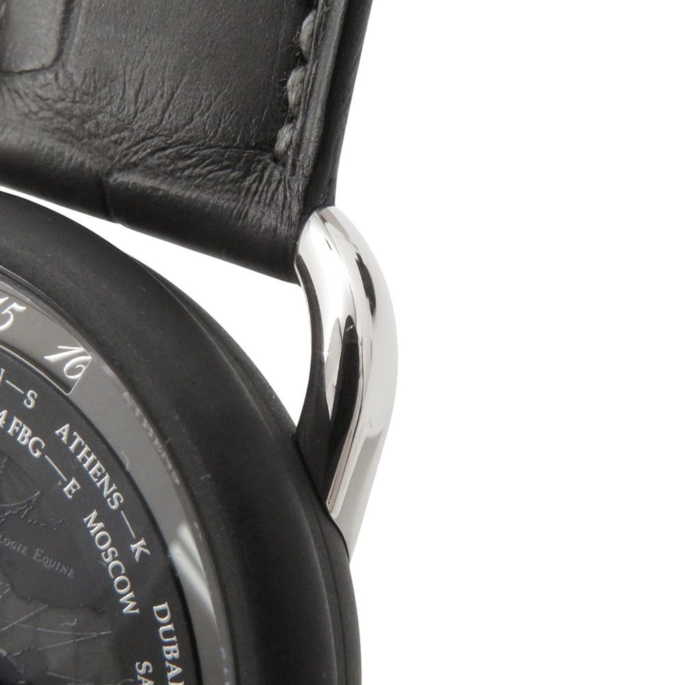 Hermes Also le Tan Voyageur Dual Time Extra Large Watch Black Dial — view 4