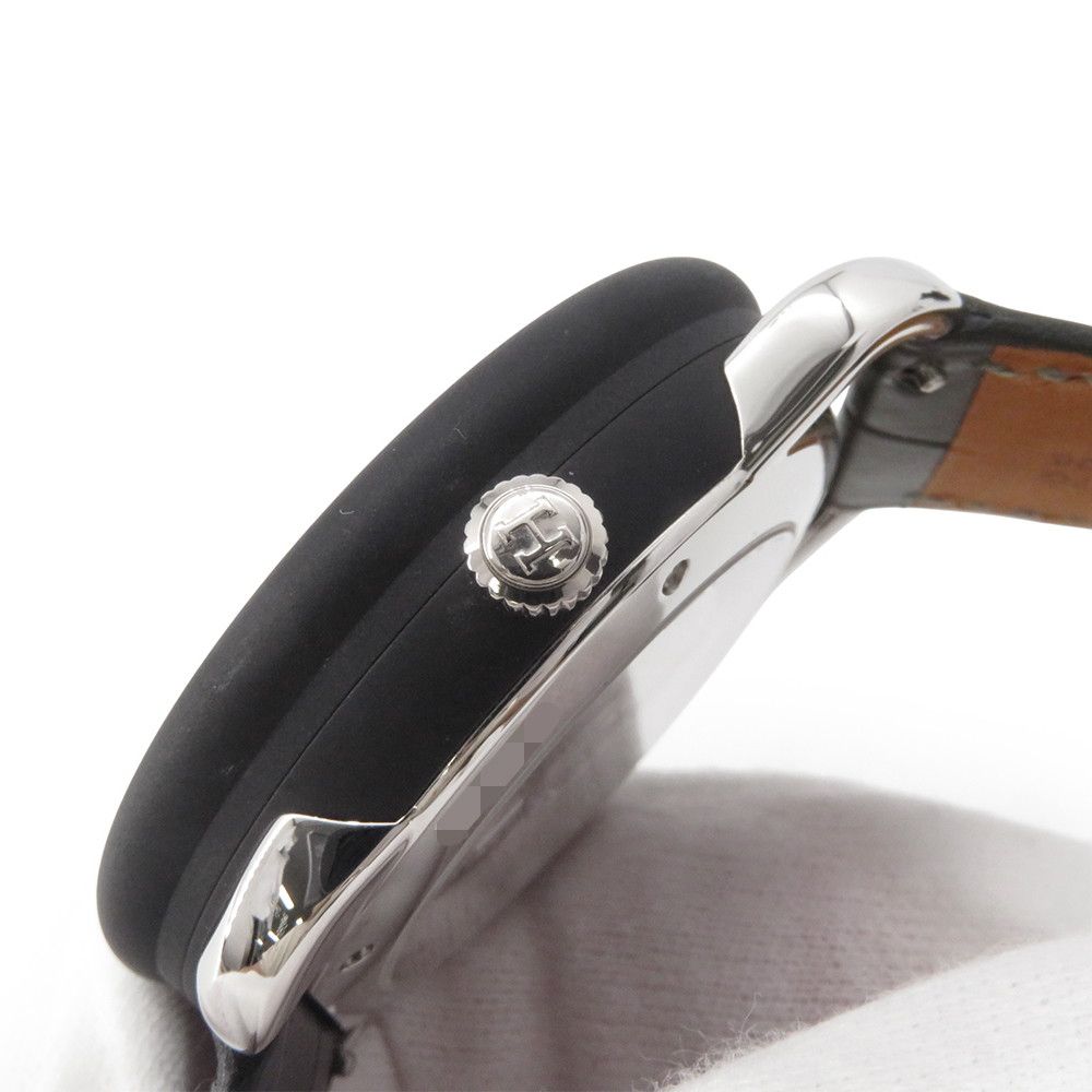 Hermes Also le Tan Voyageur Dual Time Extra Large Watch Black Dial — view 5